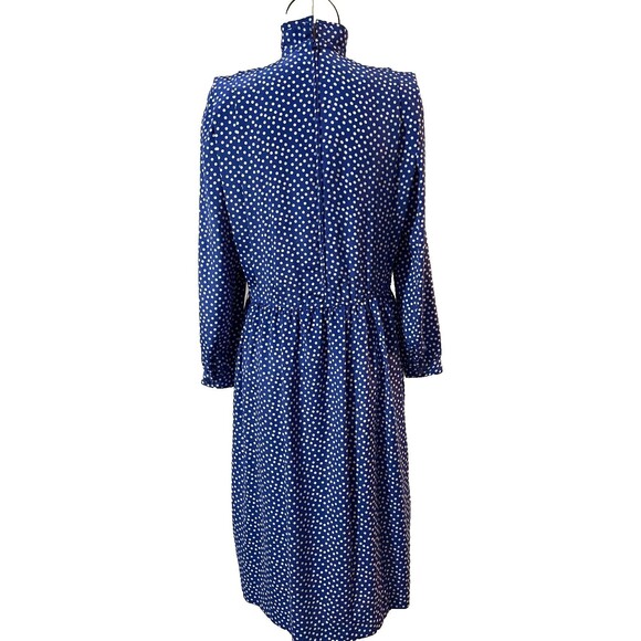Talbots Women’s Vintage Stand Collar Polka Dot Midi Dress size 8 Pleated Modest - Picture 10 of 13
